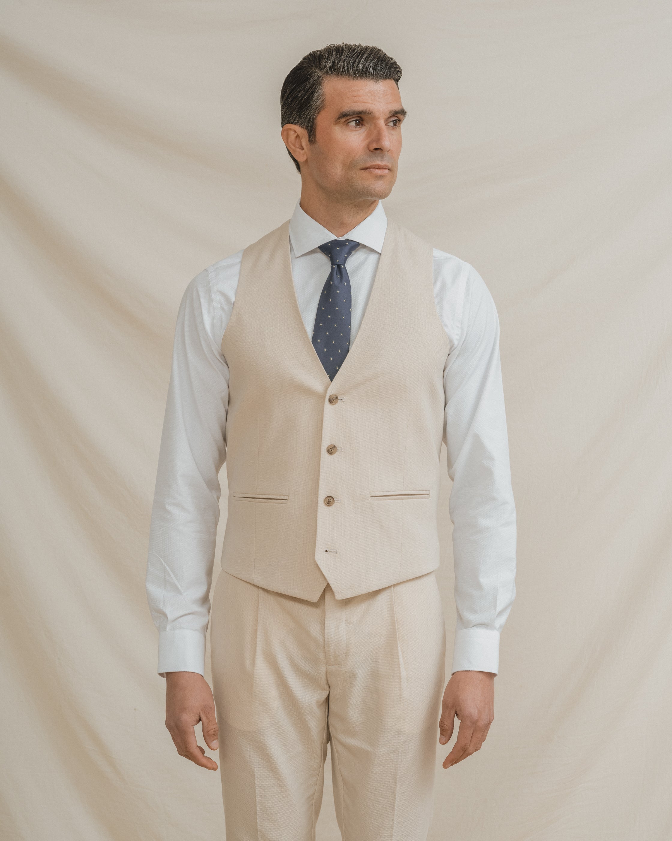 CHALECO TRAJE BEIGE