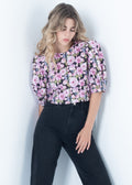 BLUSA FLORES ABOTONADA ESPALDA
