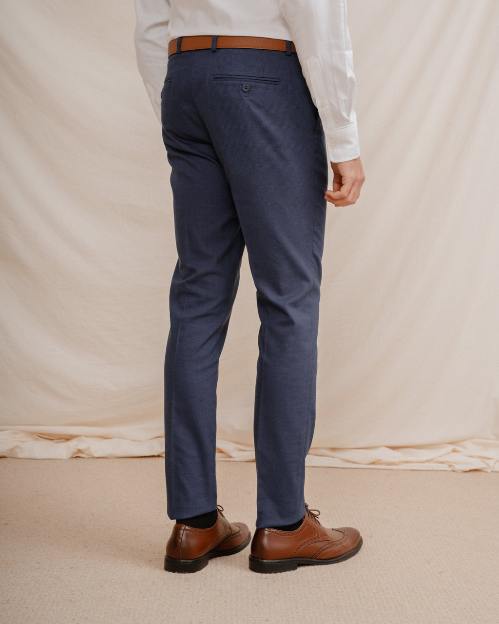 PANTALÓN TRAJE ESTRUCTURA AZUL
