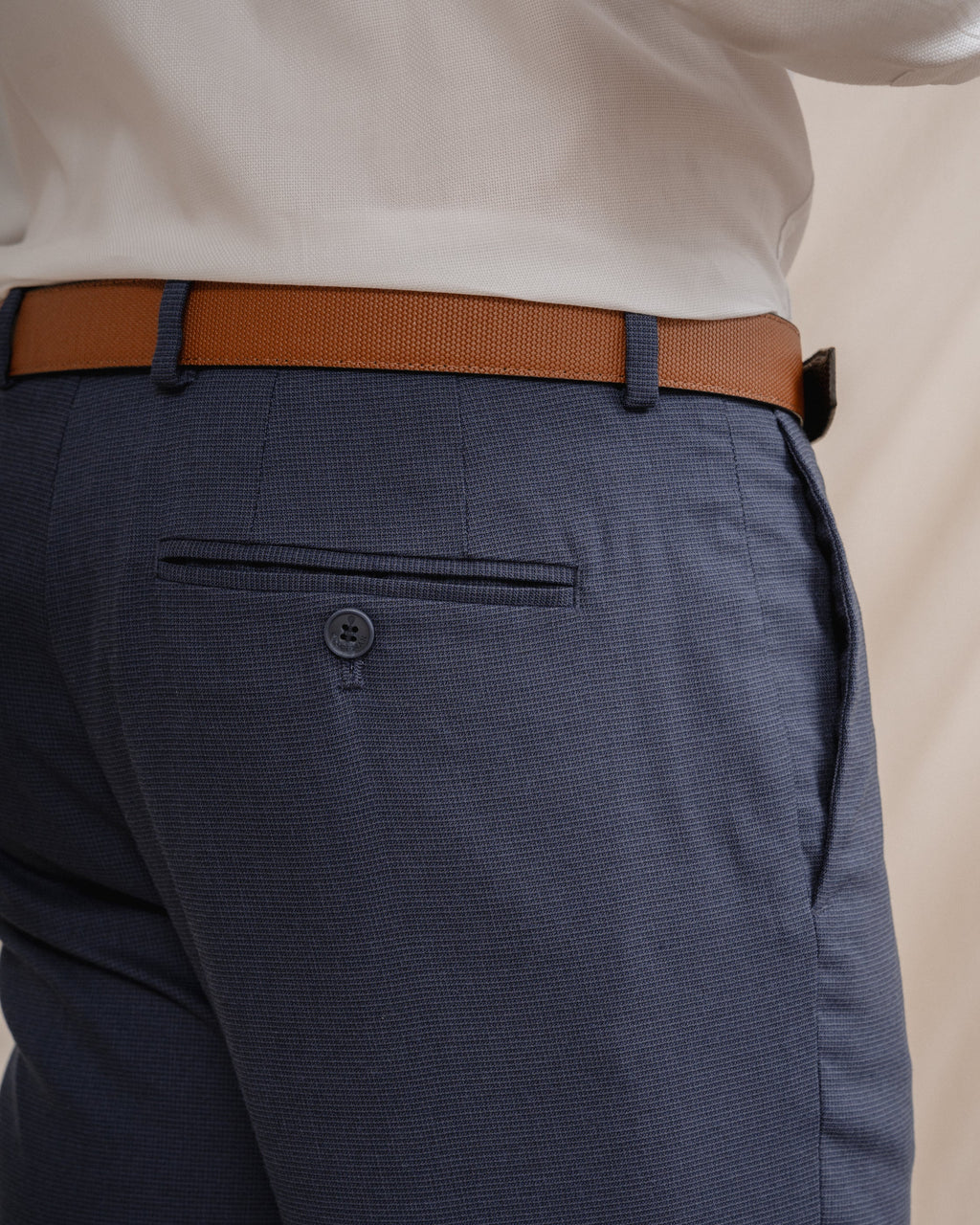 PANTALÓN TRAJE ESTRUCTURA AZUL