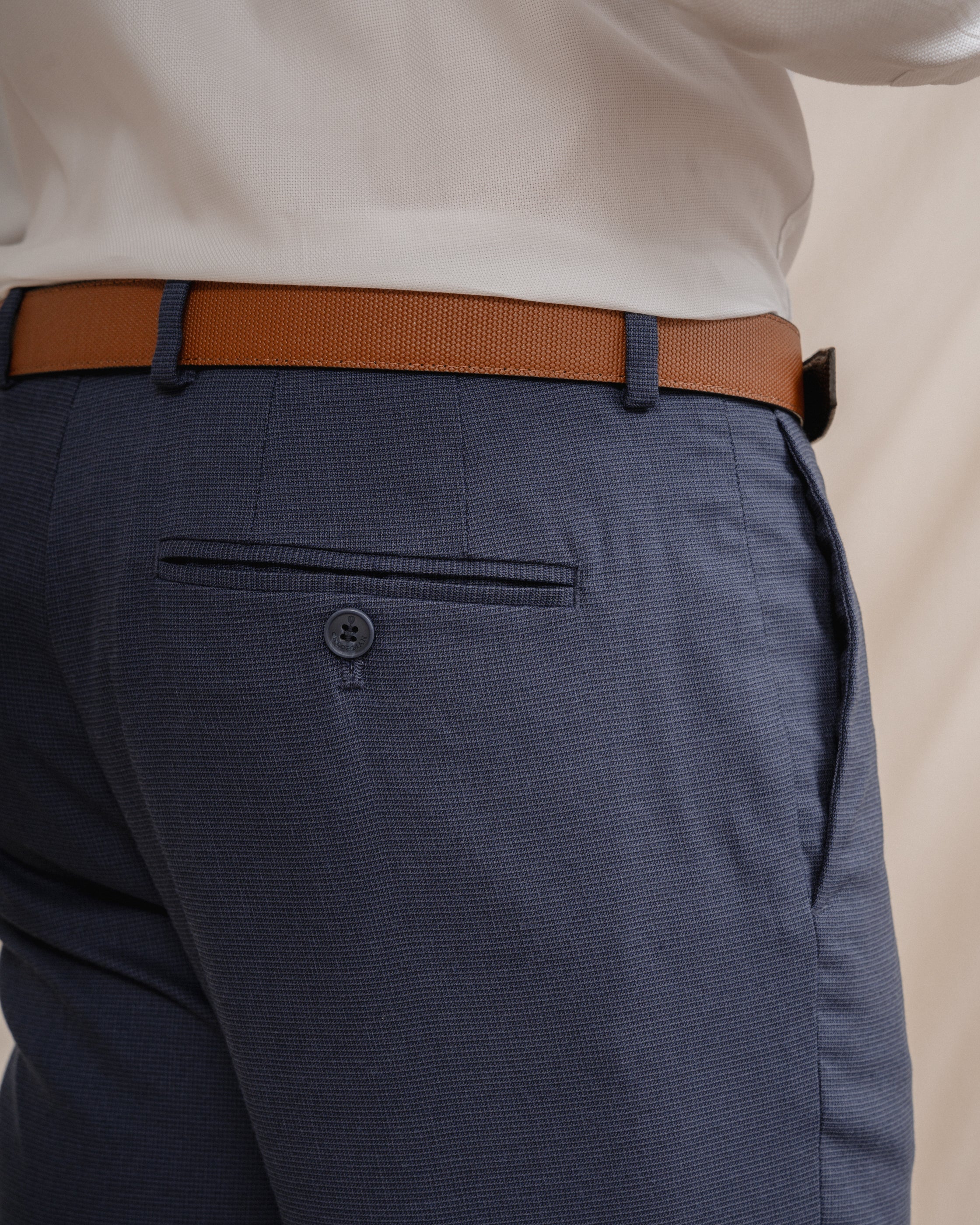 PANTALÓN TRAJE ESTRUCTURA AZUL