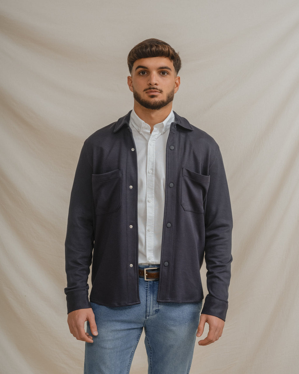 SOBRECAMISA PUNTO AZUL