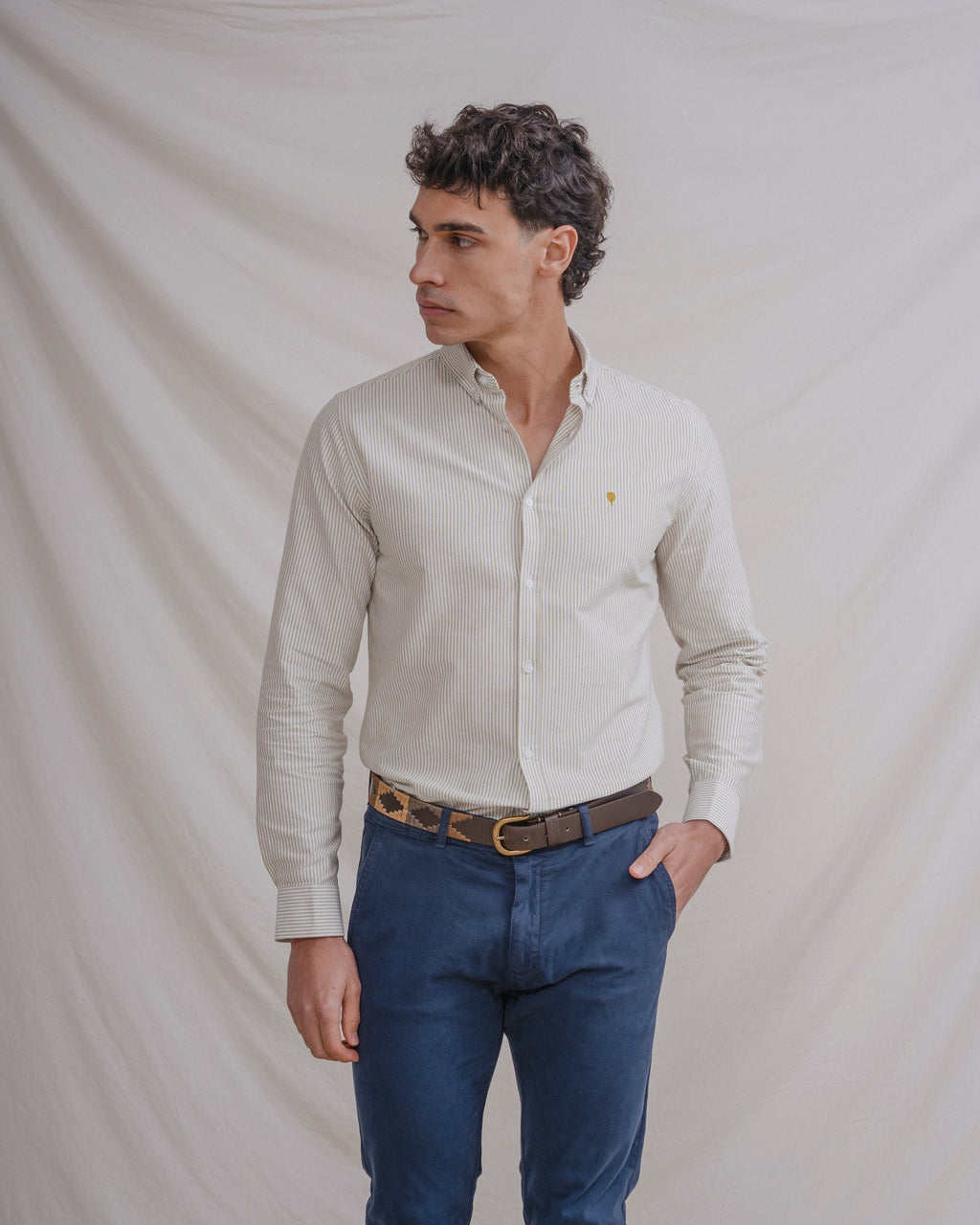 CAMISA OXFORD RAYA VERDE