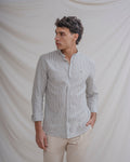 CAMISA CUELLO MAO LINO RAYA VERDE