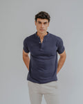 POLO BÁSICO CUELLO MAO MARINO