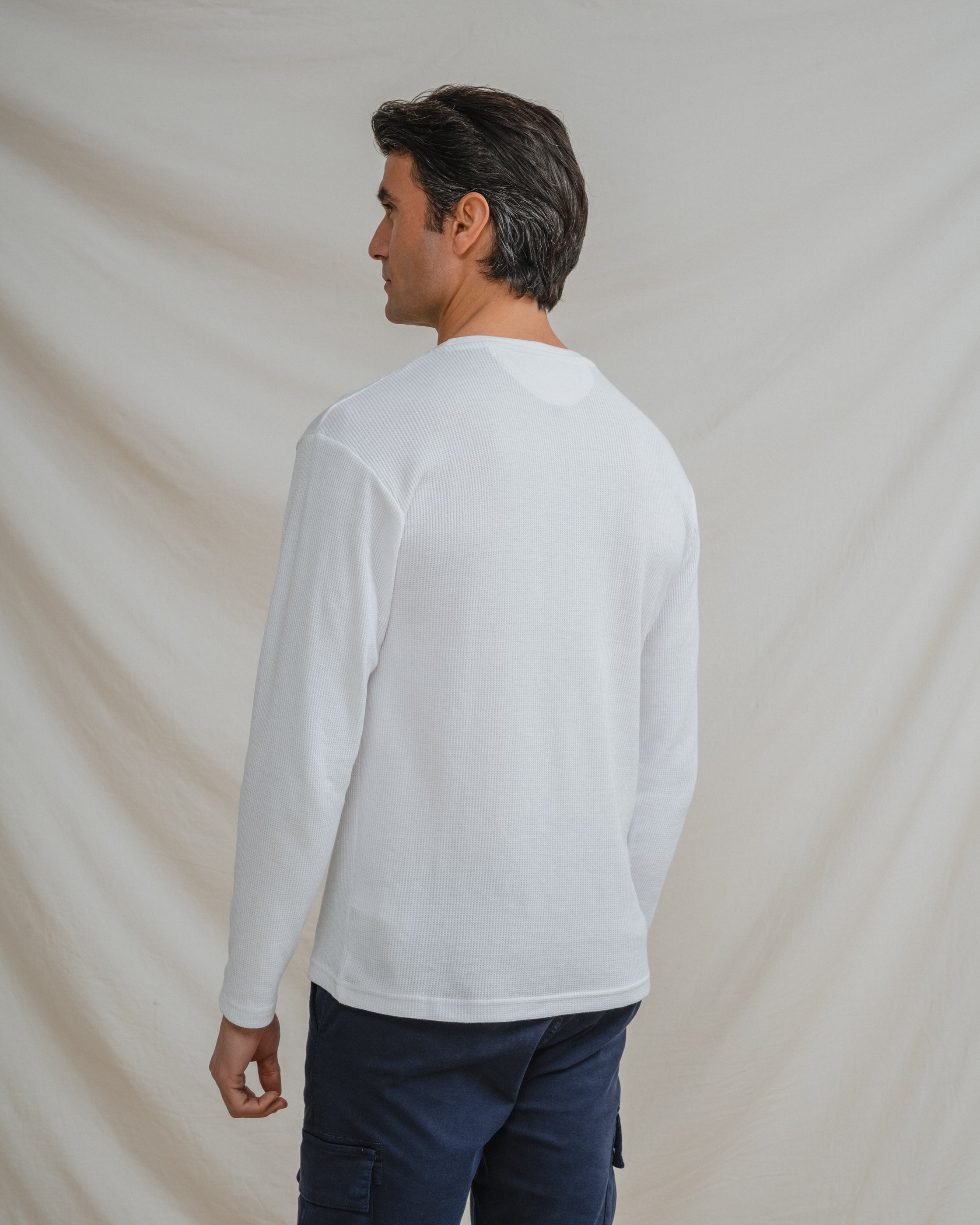 CAMISETA MANGA LARGA CUADRILLÉ BLANCA