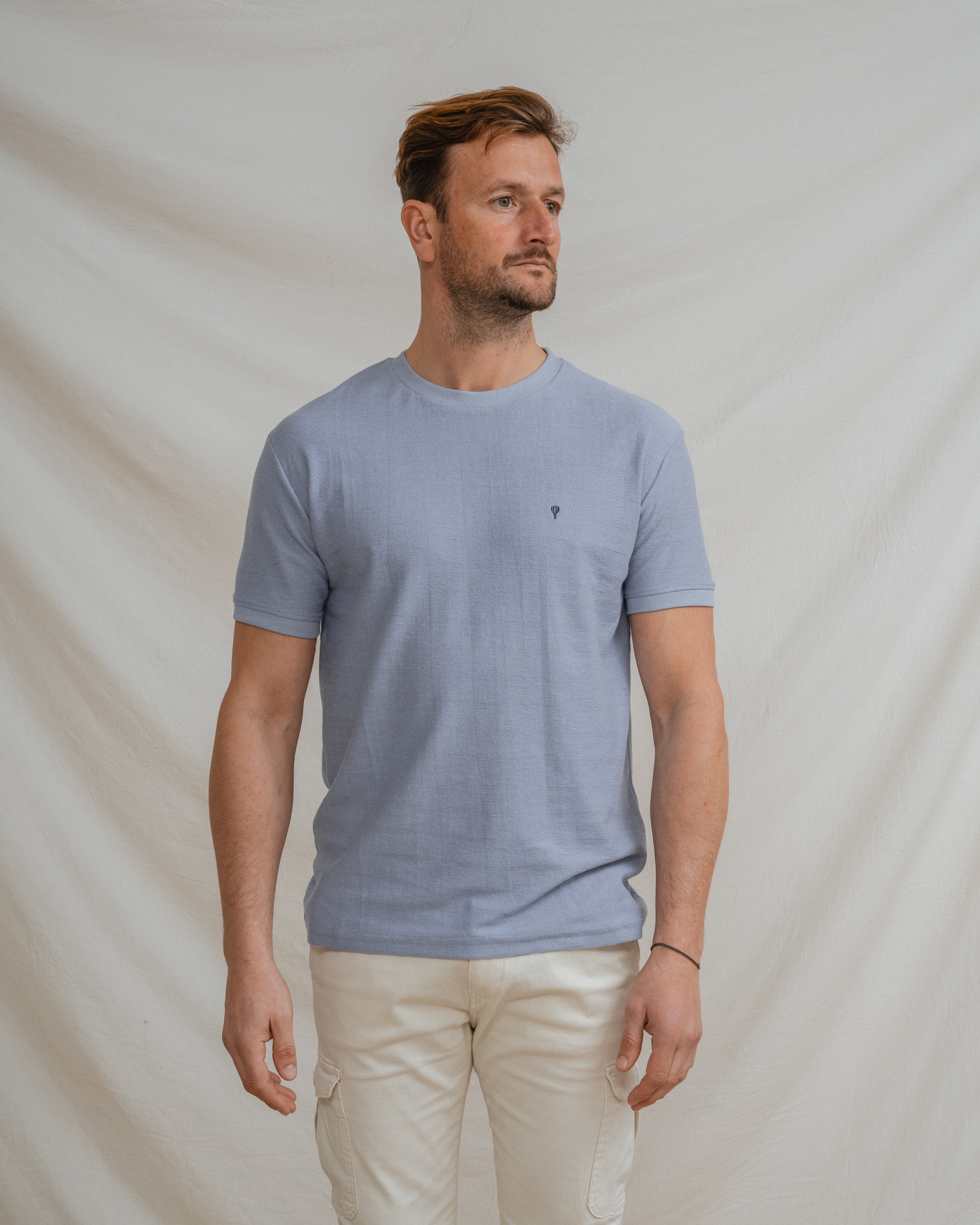 CAMISETA TEXTURA CELESTE