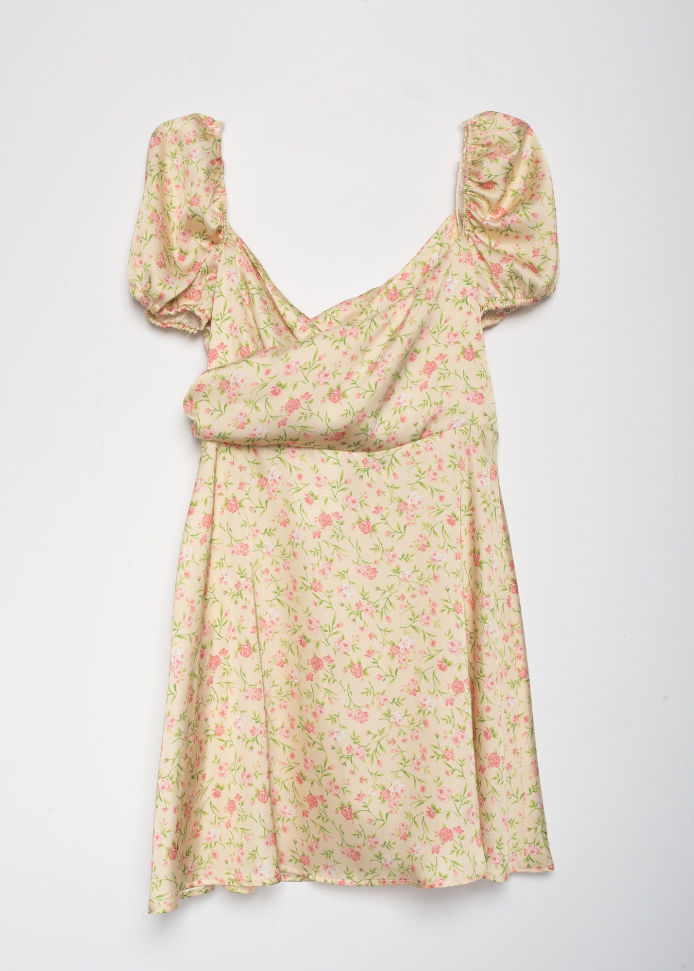 VESTIDO CRUZADO FLORES AMARILLA
