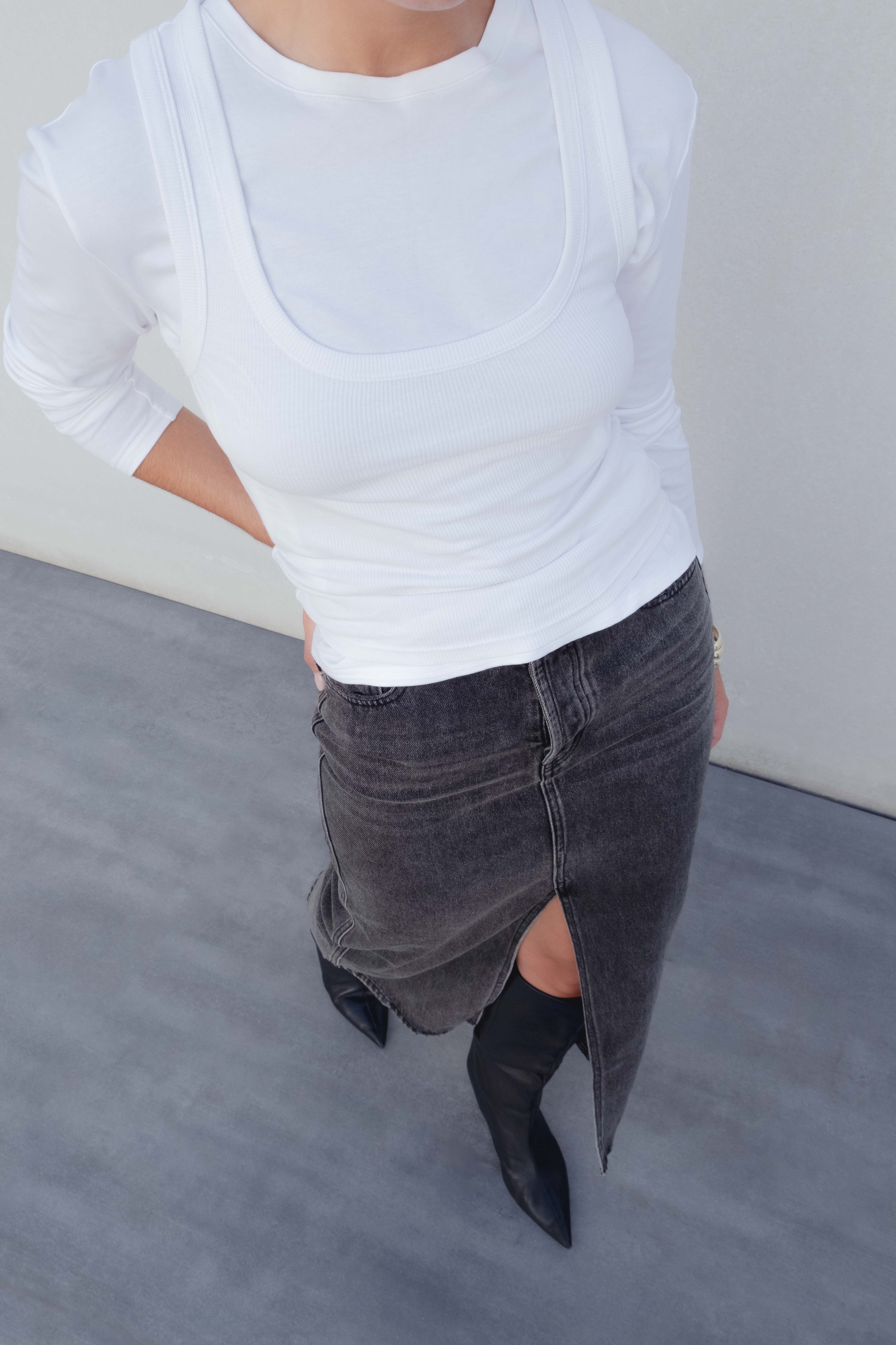 FALDA MIDI DENIM